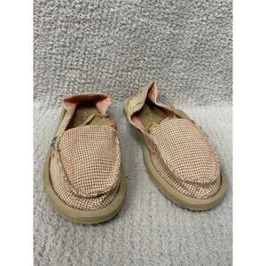 Sanuk Women's Pink Canvas Loafers Size 9 #60276